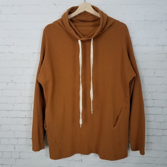 Lumiere Sweaters - Lumiere Cowl Neck Asymmetrical Thermal Sweater L